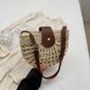 Summer Women's Vintage Grass Woven Bag Crossbody Shoulder Bag Armpit Saddle Bag Woven Small Bag