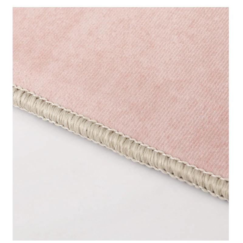 Pink Girl Bedroom Decor Square Carpet Luxury Nordic Carpets for Living Room Large Area Non-slip Cloakroom Rug Washable Floor Mat
