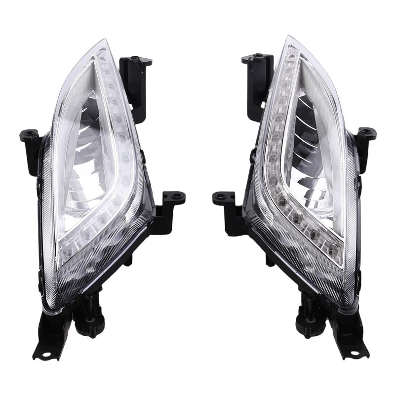A28G-Front Bumper LED Fog Light Lamp For Hyundai Elantra GT I30 2012-2016 Car Accessories Foglamps