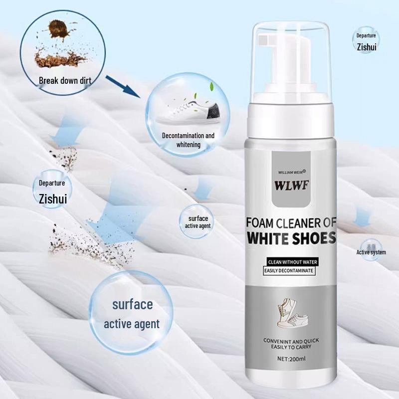 Weißer Sneaker Schaumreiniger & Fleckenentferner - Aufhellende & Polierende Flüssigkeit