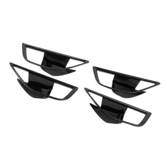 Carbon Fiber Style Interior Door Handle Bowl Cover Trim For Subaru Crosstrek