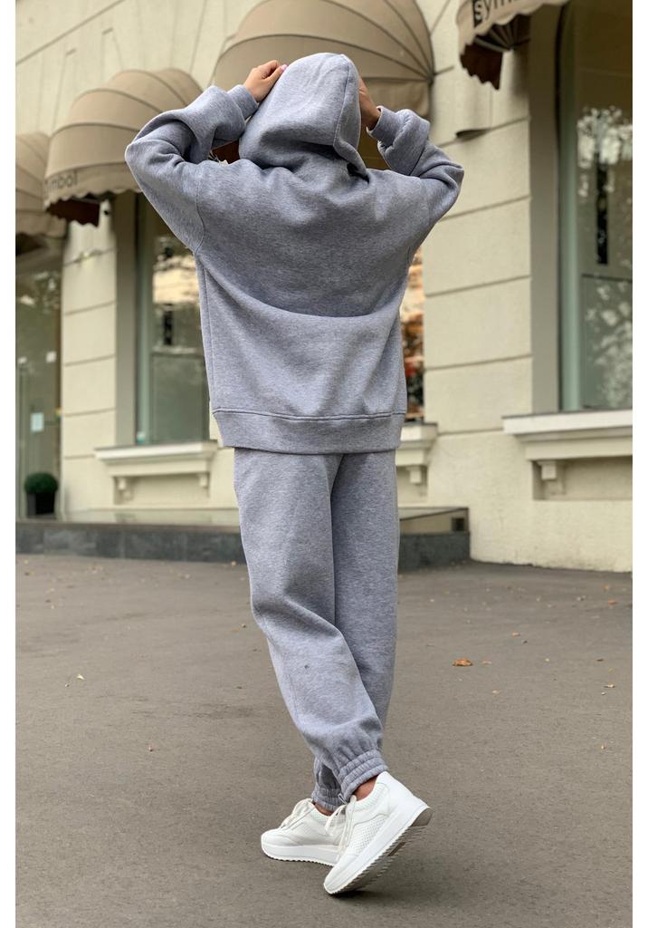 2023 Women's Fashion Solid Color Hooded Sweatshirt & Casual Two-Piece Set for Autumn/Winter