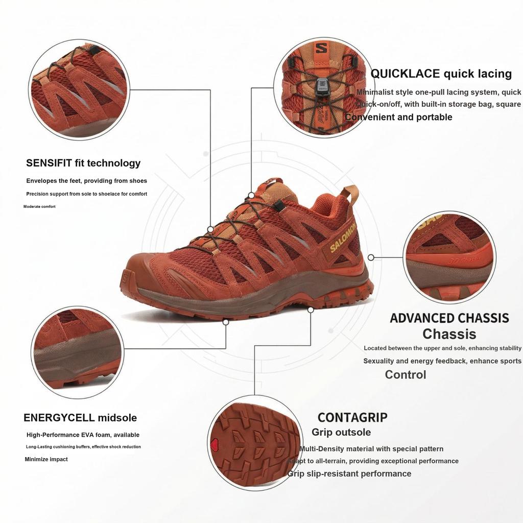 Salomon Xa Pro 3D Red Ashes Lightweight Breathable Supportive Trail Running Shoes Unisex sneaker Brown L47968400