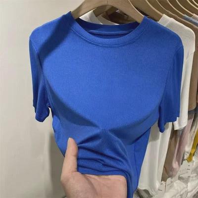 Dámské letní tričko s krátkým rukávem slim fit jednobarevné (K dispozici více barev)