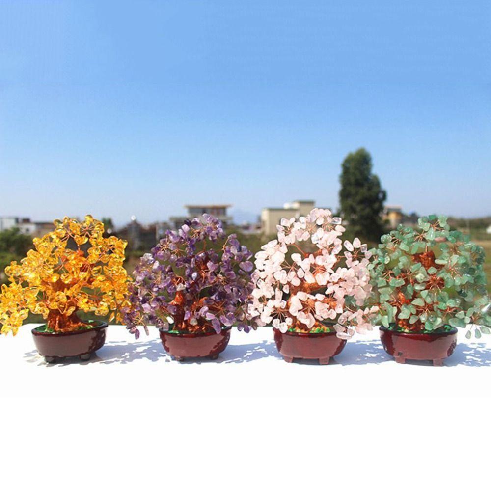 Artificial Feng Shui Tree 18cm Fortune Tree Bonsai Prosperity Lucky Money Tree  Office