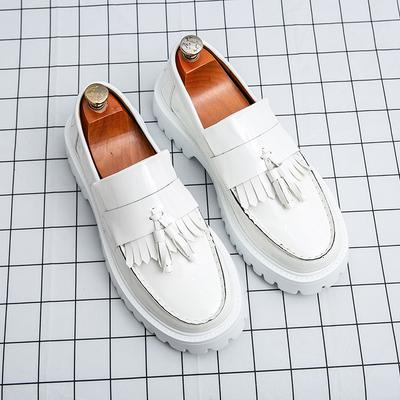 Mode Herren Paar Modische Slipper mit dicker Sohle Herren Ein-Fuß Lässig Bequem Business Reise Lederschuhe Größe 38-46 Herrenschuhe