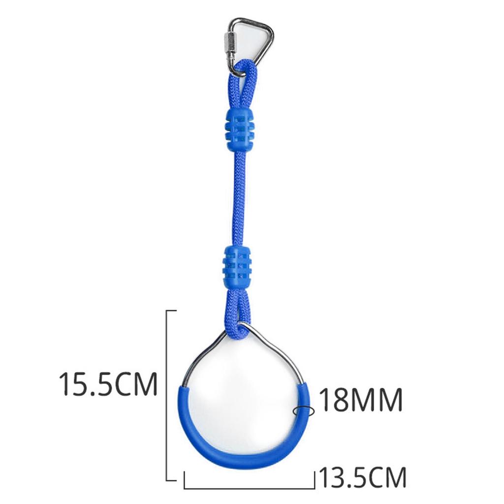 Swing Gymnastic Rings Colorful Backyard Outdoor Obstacle Ring for Kids