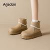 Augustine platform snow boots new autumn and winter wasteland wind retro velvet Martin boots cotton boots