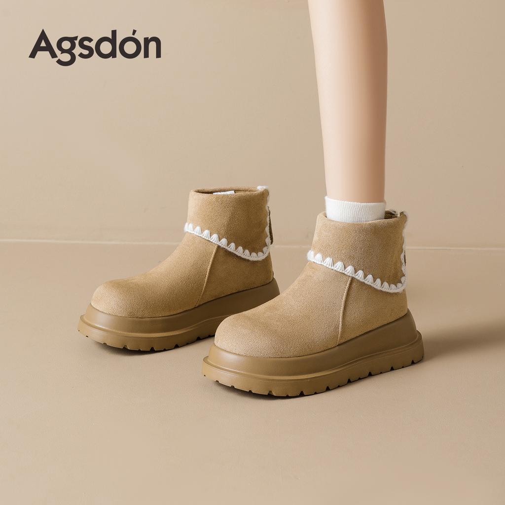 Augustine platform snow boots new autumn and winter wasteland wind retro velvet Martin boots cotton boots