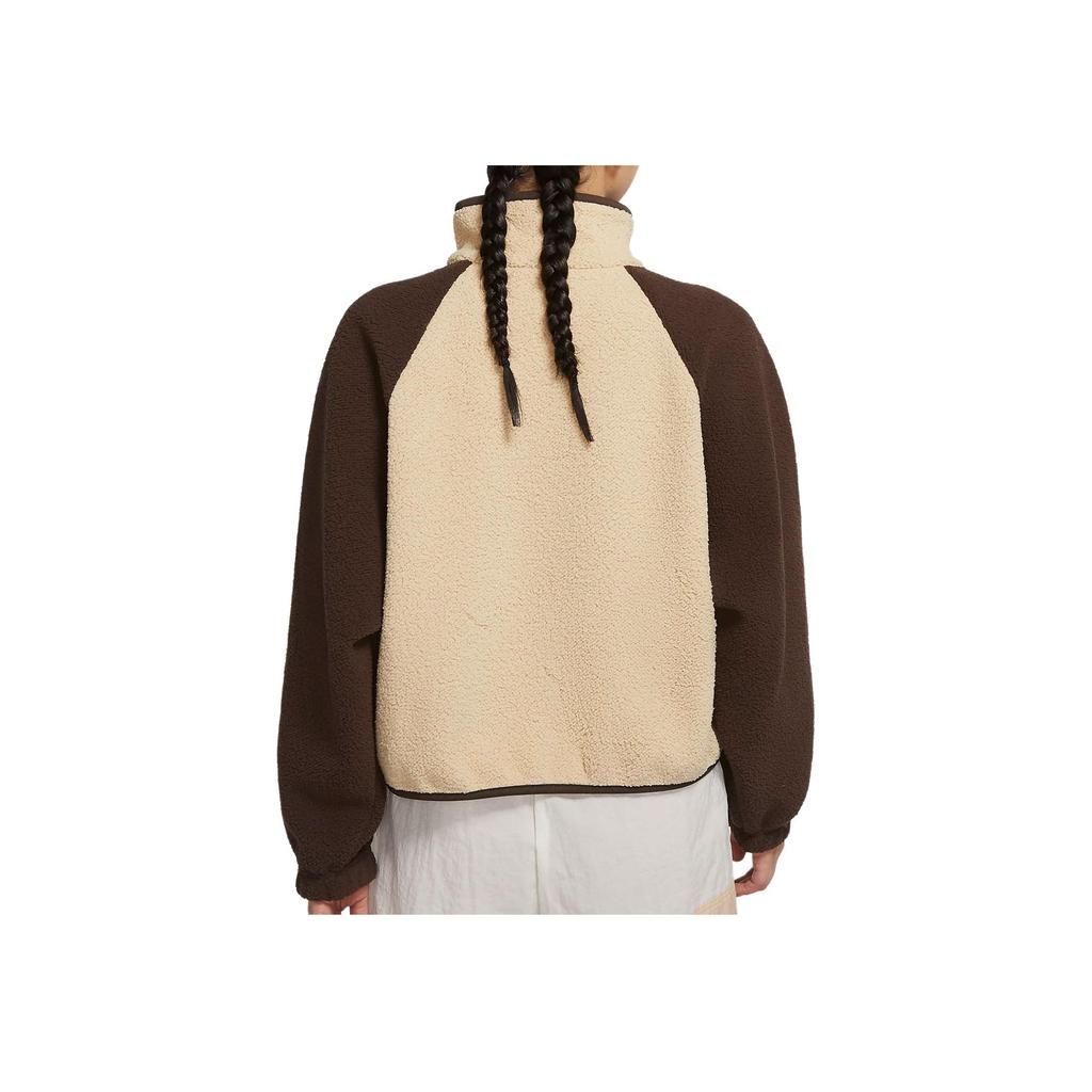 Nike Color Block Sherpa Stand Collar Jacket Women Jacket Yellow DD5719-237