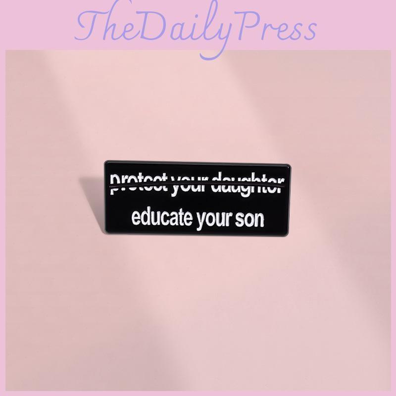 Black Square Stylish Brooch Crafted From Durable Alloy With Fun Cartoon Designs For All Ages