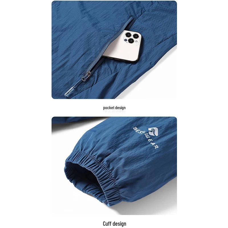 ROMON Men's Summer Hooded UPF50+ Sun Protection Jacket