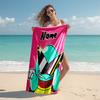Personalized customized proof beach towel with Pokémon pattern - soft, absorbent,quick-drying,perfect swimming,camping&bathing