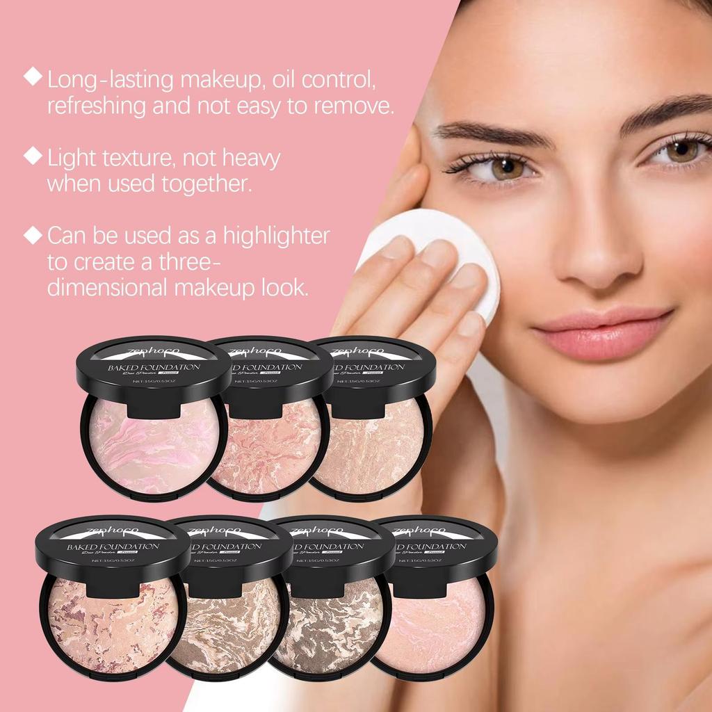 7 Colors Concealer Powder Long Lasting Oil Control Light Thin Makeup Setting Brighten Coverage Highlighter Portable Cosmetics