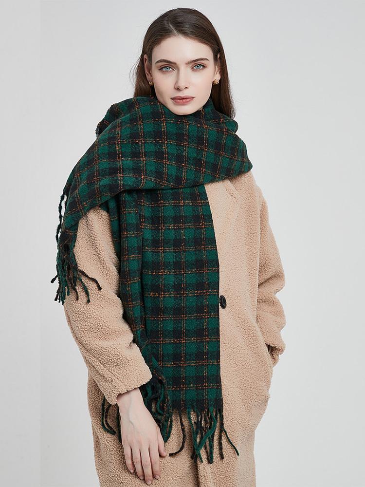 New Imitation Cashmere Women Scarf Winter Vintage Plaid Scarve Pashmina Tassel Mujer Female Foulard Bufanda Wrap Shawl Echarpe