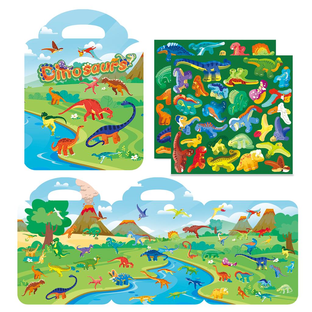 1 PCS Reusable Sticker Books for Kids 2-4 Cute Static  Adhesive Stickers Book for Toddlers Educational Toys Birthday Gifts