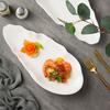 Creative Special-Shaped Ceramic Plate Household Steamed Fish Plate Irregular Vegetable Plate 16 Inch Commercial Cold Dish Plate Hotel Tableware