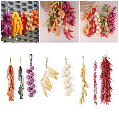 1Bunch Hanging Hanging Artificial String Fake Corn Chili Fake Foods  For Farmhouse Restaurant