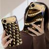 Golden Scale Texture For iPhone Air 16E 15 PRO 14 13 Plus 12 Mini 11 17 Pro Max XR 16 17Pro Max 15Pro Golden Glass Phone Case