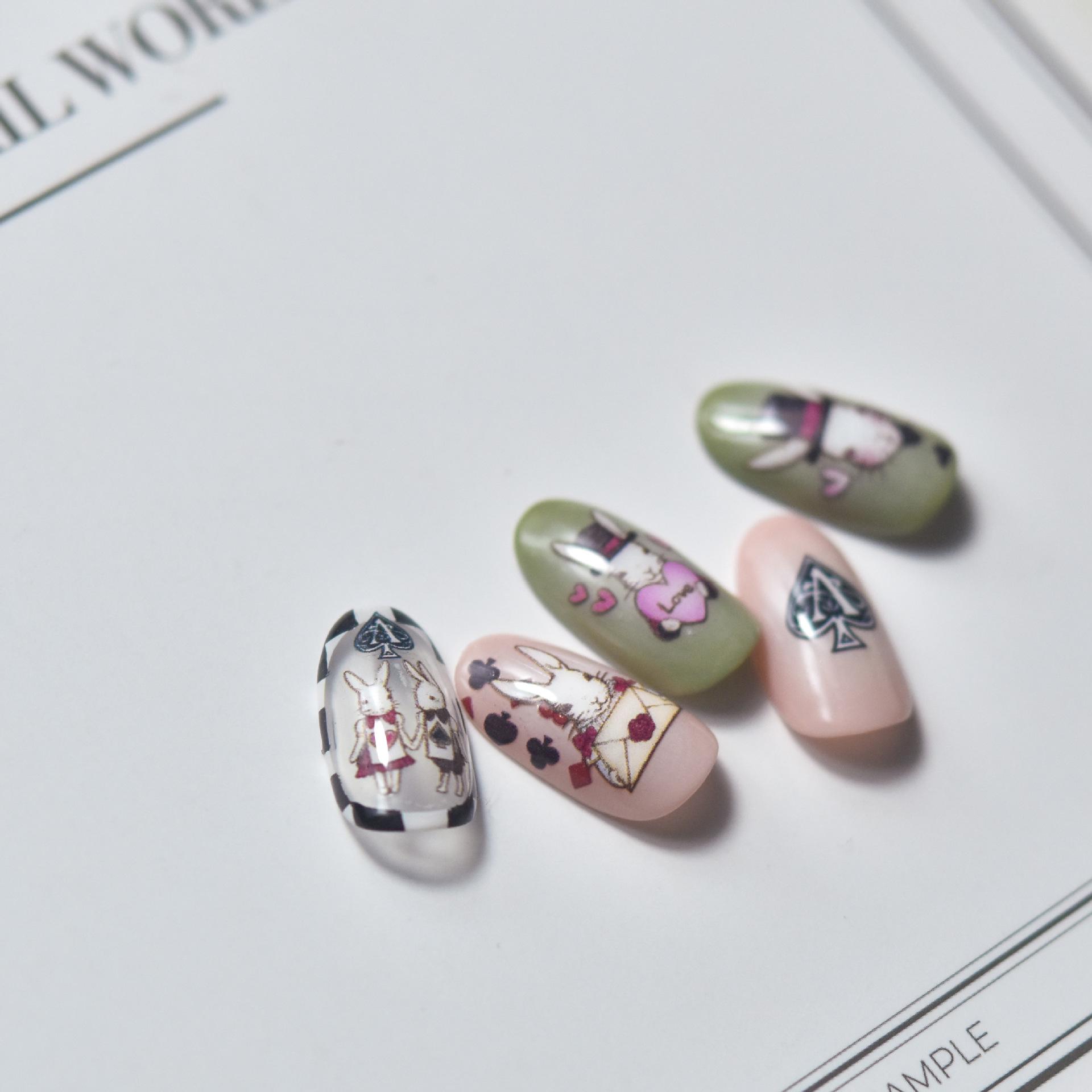 Темный кролик рельефная наклейка для ногтей украшение для ногтей своими руками креативное — фото 4