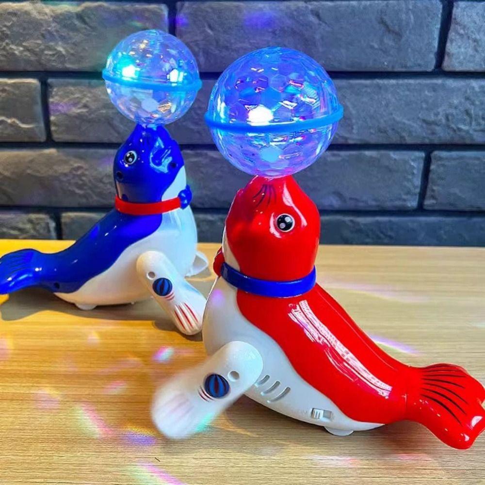 Ball Spinning Electric Sea Lion Toy Light Cute Design Rotating Toy Educational Toy