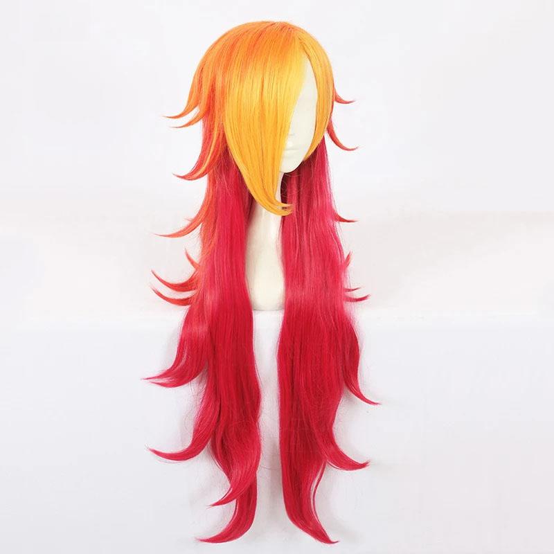 Miss Fortune Cosplay Wig Game LOL Star Guardian Miss Fortune Long Red Yellow Heat Resistant Synthetic Hair Anime Wigs + Wig Cap