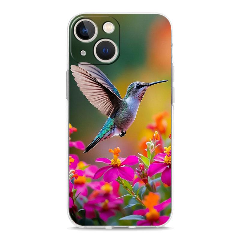 Phone Case For iPhone 16 Cases iPhone 15 12 13 14 16 Pro Max X XR XS Max 15 Plus 16Pro iPhone11 Clear Soft Cover Hummingbird