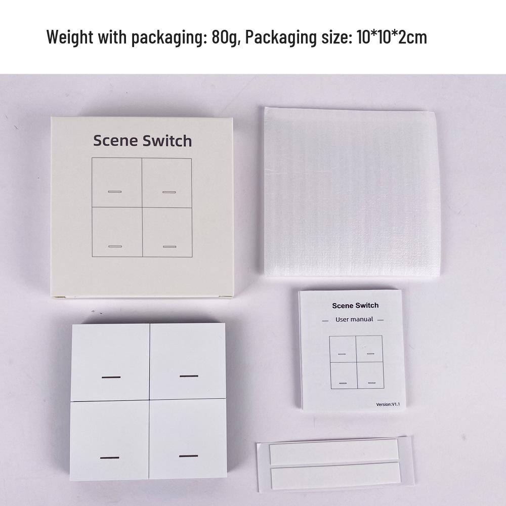 Zigbee 4-Button Stick-On Scene Switch for Home Assistant (Z2M/ZHA)