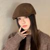 Women Maillard Style Rivet Forward Hat Autumn and Winter Sweet and Cool Positive and Negative Two-watch Newspaper Beret British Retro Beret