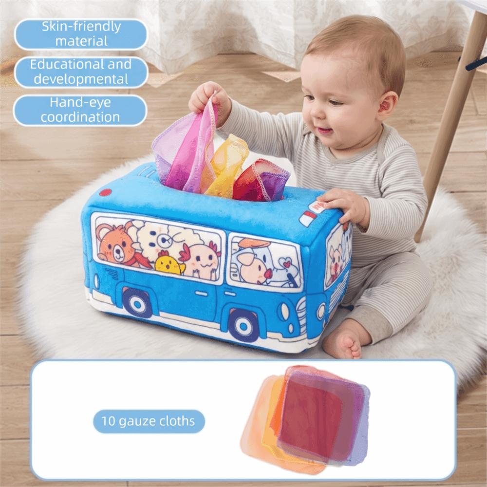 Soft Fabric Montessori Toy Colorful Sensory Toy Magic Tissue Box Finger Training Game