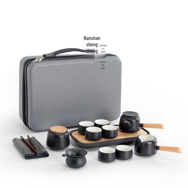 

Portable Black Pottery Kung Fu Tea Set