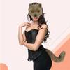 New Halloween Fox Mask Set Prop Accessories Cute Handmade Fox  Ears and Tail for Halloween Cosplay Party Costume Accessories