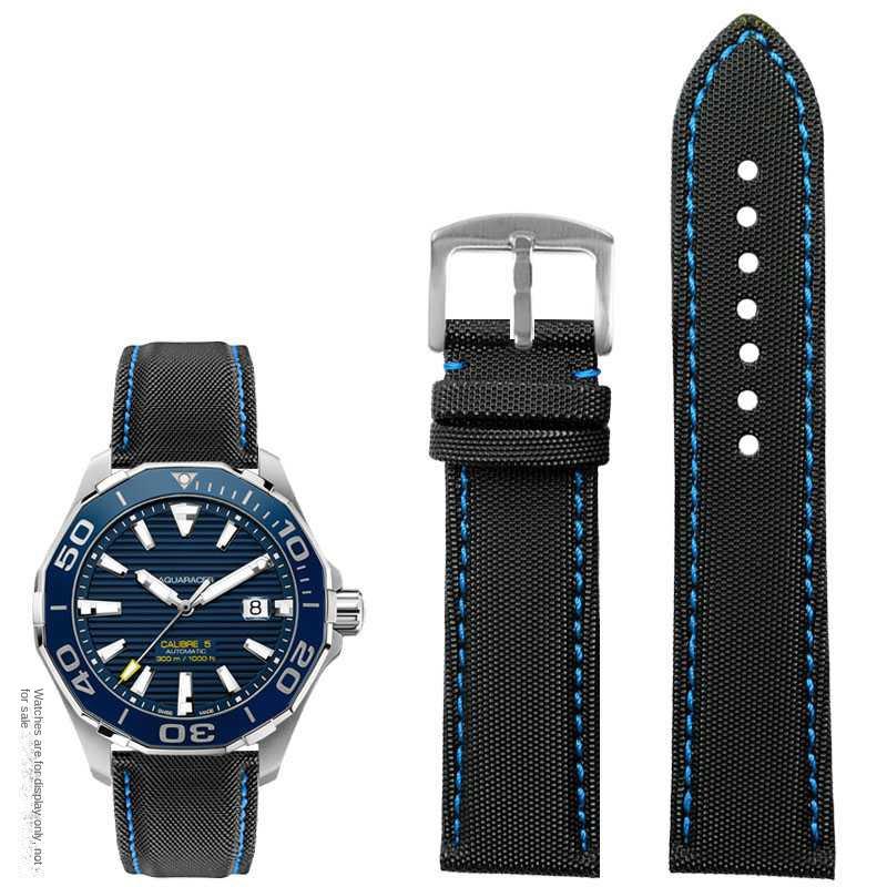 20mm 21mm 22mm 23mm Nylon Leather Bottom Watchband for Mido Helmsman M021 M005 M038 Tudor Seiko Waterproof Watch Strap