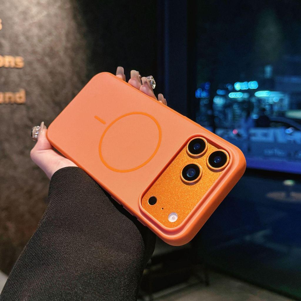 Magnetic Thin Ring iPhone 16/17ProMax Two-Color Skin-Feel Drop-Proof Frosted Case