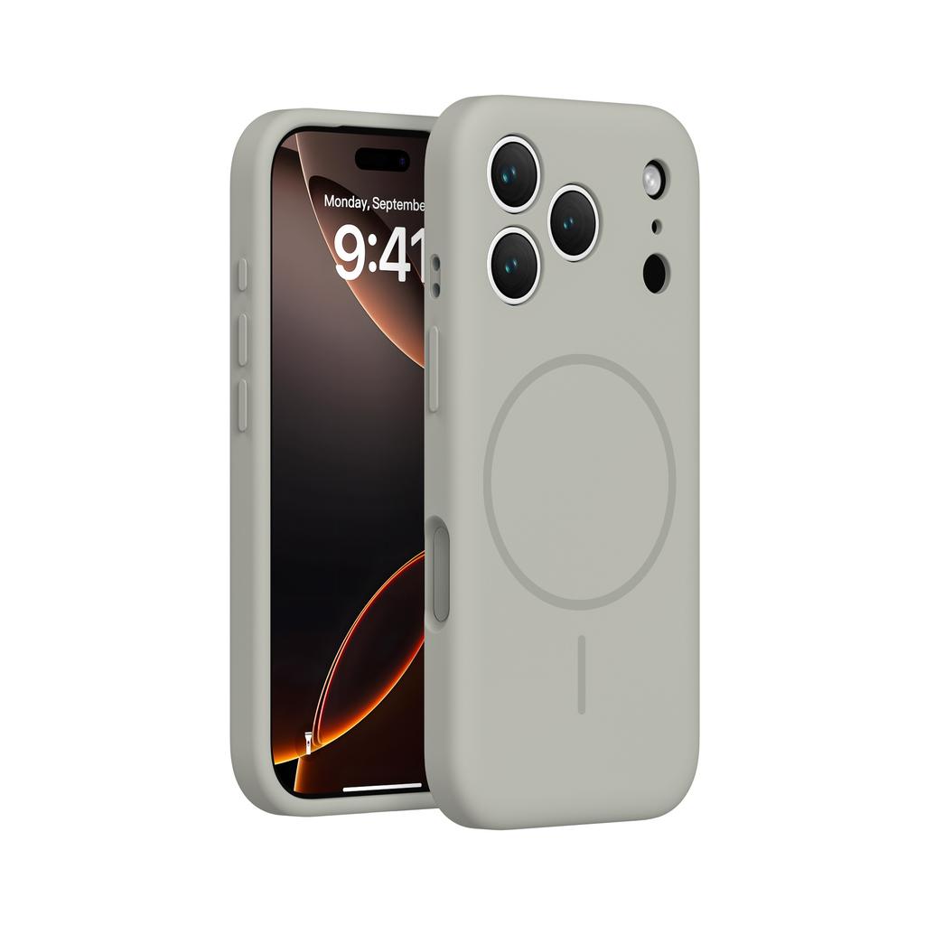 Capa de Silicone Líquido para iPhone 17, Fosca, Carregamento Magnético, Cobertura Total, Capa Macia à Prova de Quedas para Apple 16