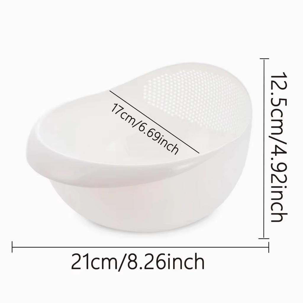 2-In-1 of Rice Drainage Basket Rice Filter Fruit and Vegetable Drainage Sieve Kitchen Supplies for Vegetables and Fruits