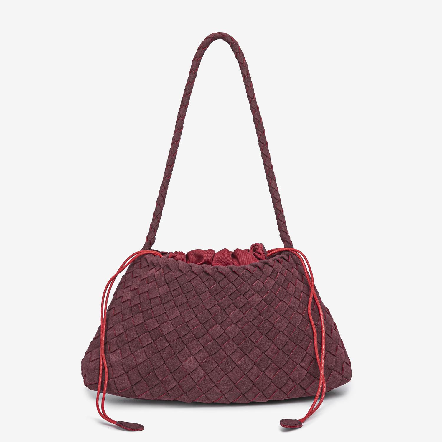 

Handmade Woven Single Shoulder Frosted Small Bag: Autumn/Winter Retro French Style Vegetable Basket Handbag