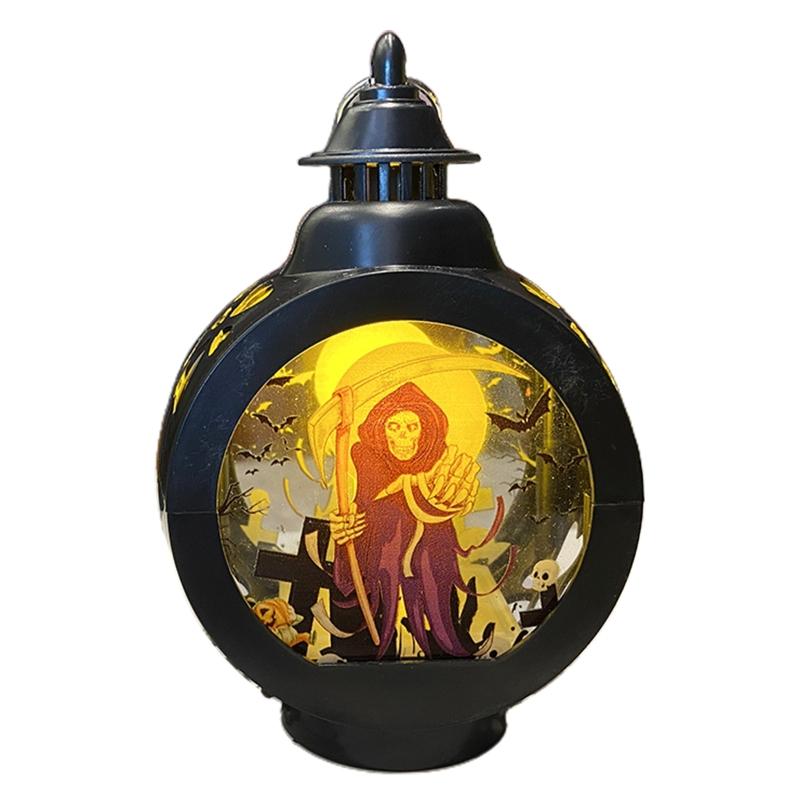 

2024 Новое украшение на Хэллоуин Лампа для камина Украшение для Фестиваля призраков Прозрачная ветровая лампа Бар Атмосферные украшения Принадлежности