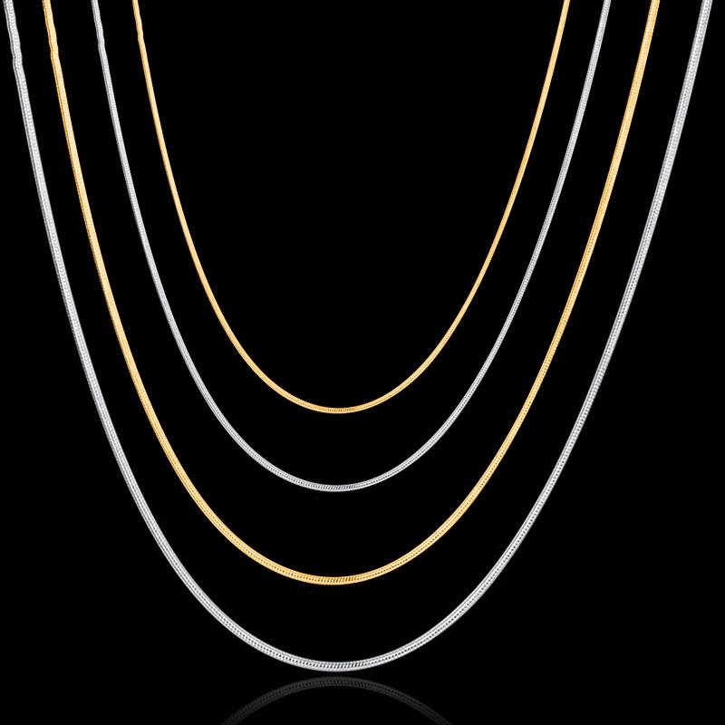 Stainless Steel Round Snake Chain Necklace Fashion Women and Men Snake Chain Chokers for Jewelry Making Accessorie Link Necklace