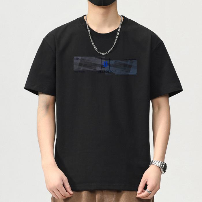 Summer New Men's Crew Neck Printed Short Sleeve T-Shirt Thin Casual Youth Half Sleeve Shirt