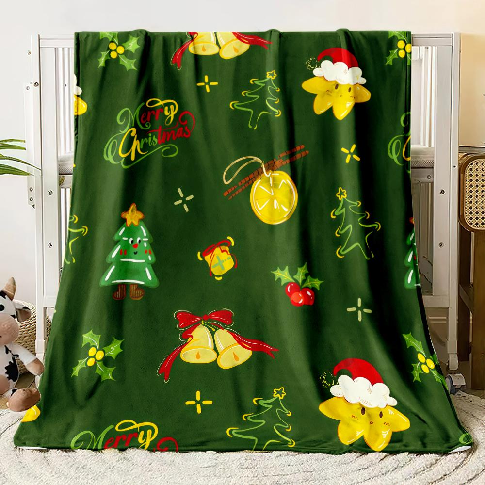 

Festive Christmas Flannel Thin Blankets Cozy Patterns for A Merry Holiday Flannel Blanket New Year Home Decoration Gift 130x150cm