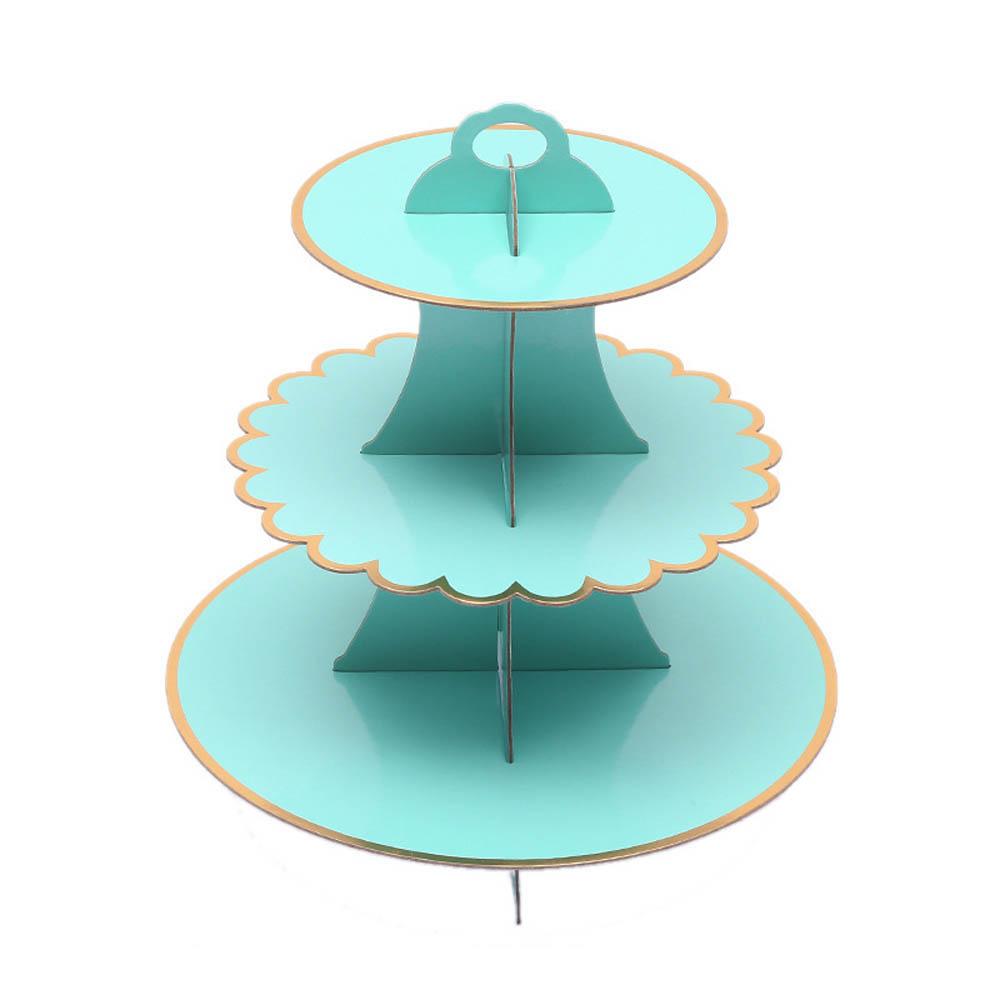Cake Stand Afternoon Tea Wedding Plate Party Tableware 3-Layer Disposable Cake Stand Tower Suitable for Birthday Party