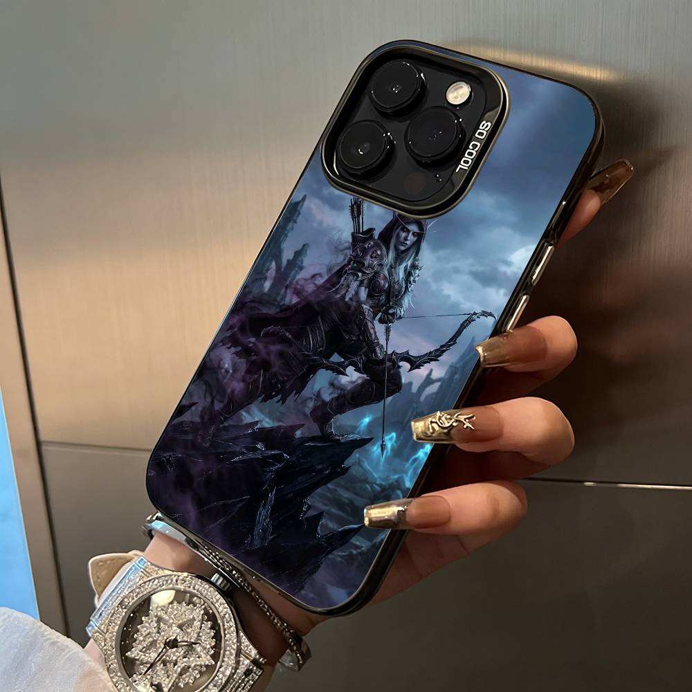 W-O-W-World- of -Warcraft Pouzdro na telefon Pro IPhone17 16 11 12 13 14 15 16 Pro Max Plus Kryt Barevné Stříbrné Funda Nárazník