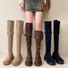 Retro autumn and winter trend two wear fold-over thick-soled western boots thick heel knee boots knight boots