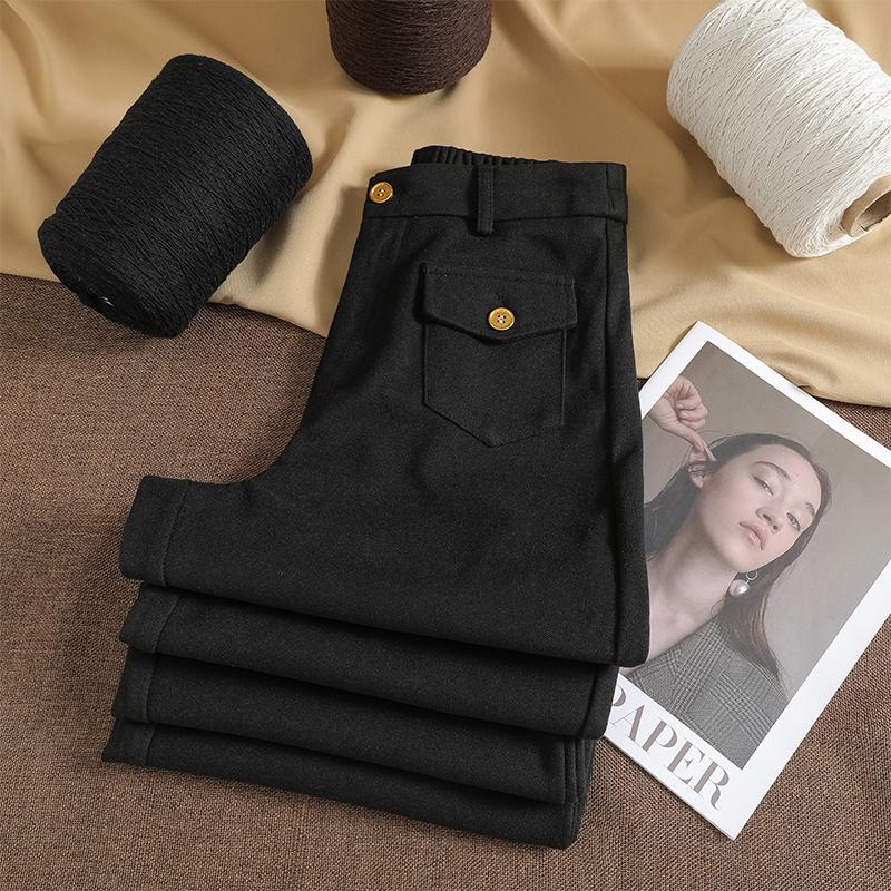 DIMANAF 2025 Autumn Winter Plus Size Women Pants Office Lady Long Pants Oversized Loose Casual Bottoms