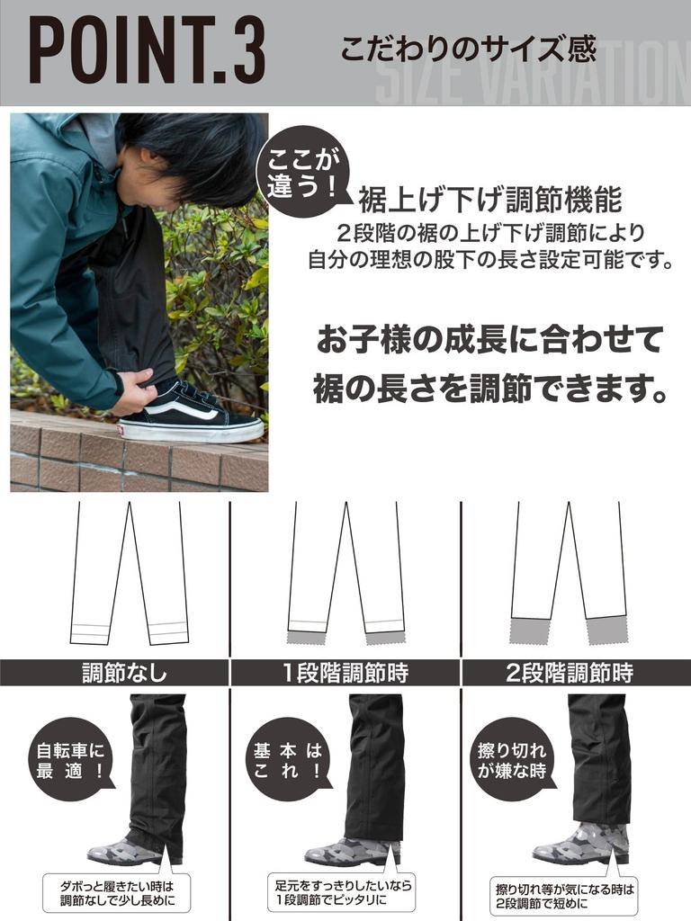 [MAC] Rainwear Smooth Rain Suit for Boys, Dark Blue, Size 130