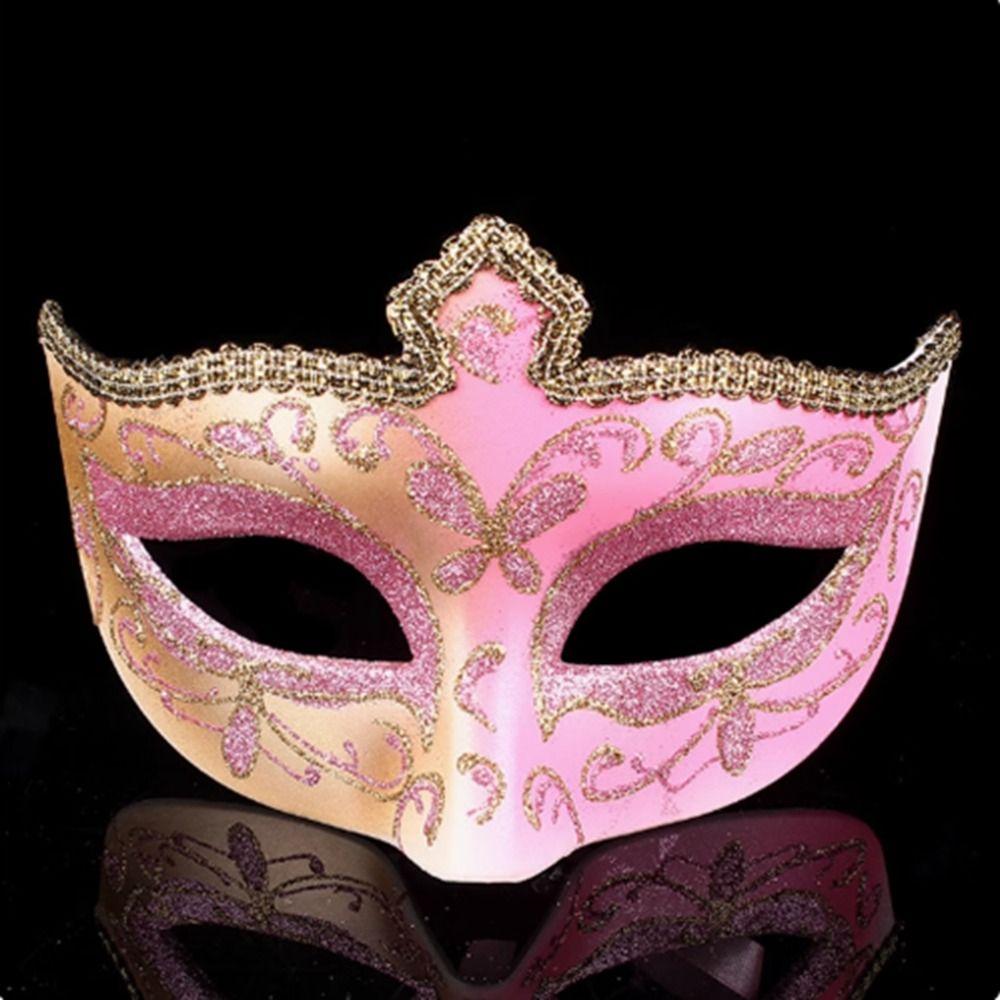 Party Cosplay Props Halloween Masks Plastic Venice Mask Simple Glitter Mask  Women
