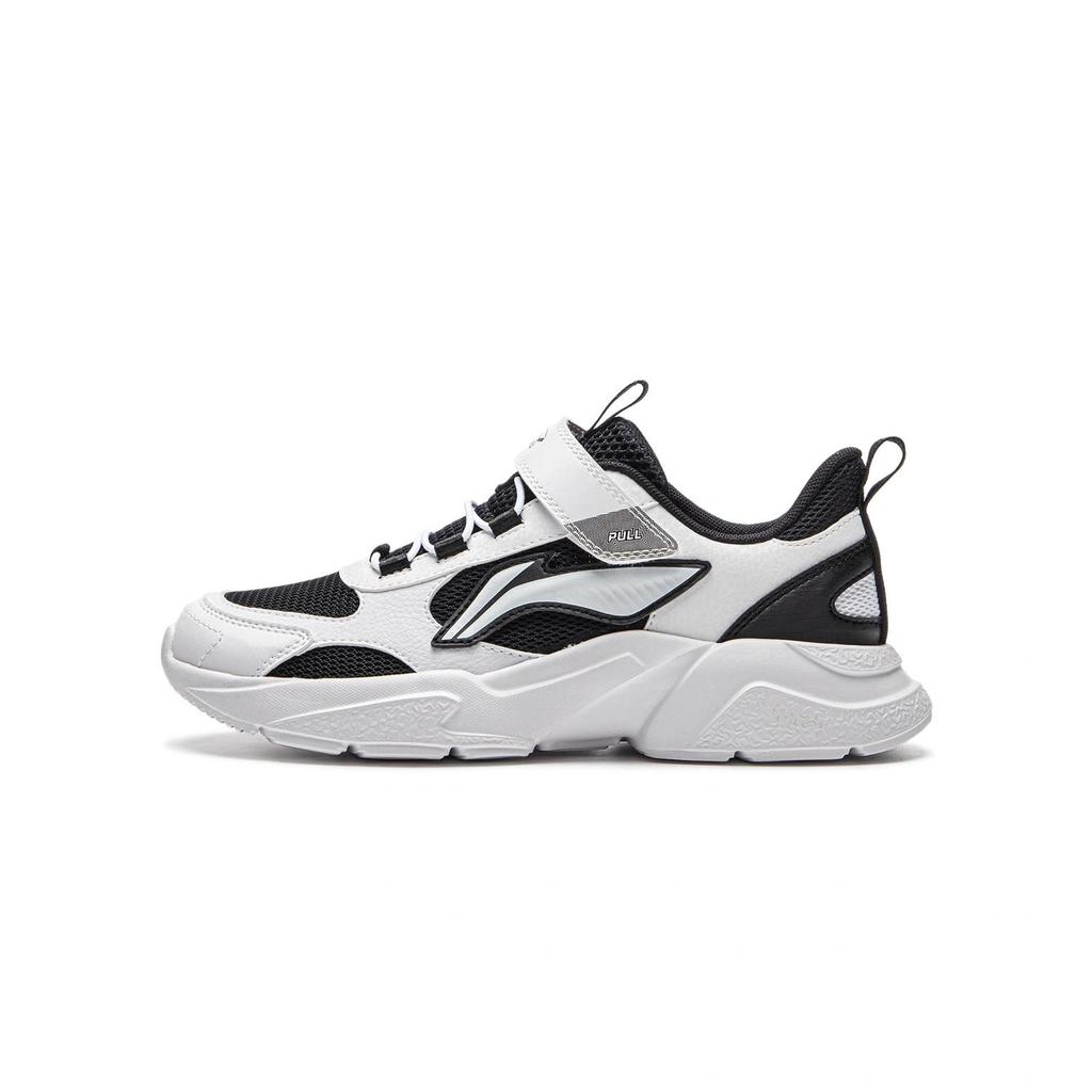 Li Ning Kids Comfortable Fashionable Versatile Durable Low-Top Casual Shoes Kids Sneaker Black Standard-White YKCU236-1