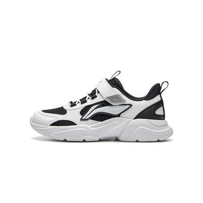 Li Ning Kids Comfortable Fashionable Versatile Durable Low-Top Casual Shoes Kids Sneaker Black Standard-White YKCU236-1
