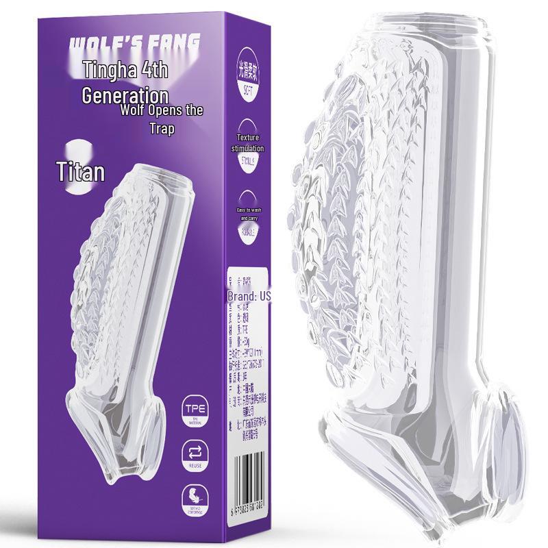Men's Extra Thick Delaying Phallus Sleeve with Irregular Wolf Tooth Design